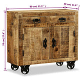 vidaXL Sideboard with 2 Drawers and 1 Compartment Rough Mango Wood