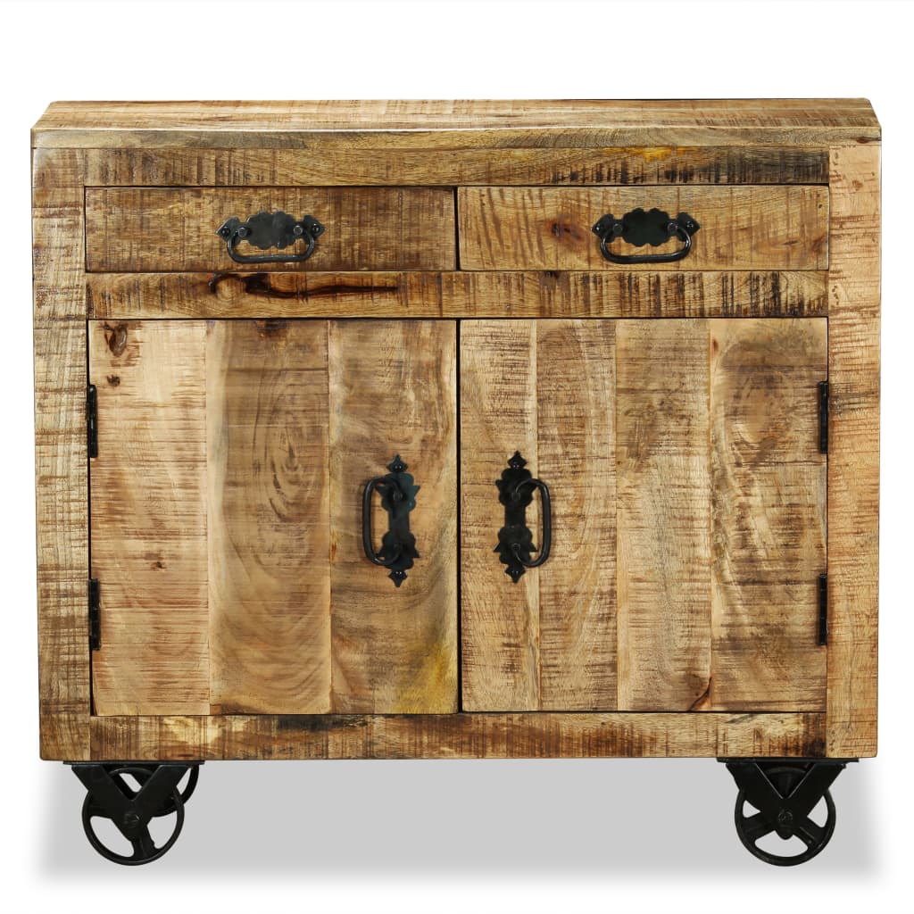 vidaXL Sideboard with 2 Drawers and 1 Compartment Rough Mango Wood