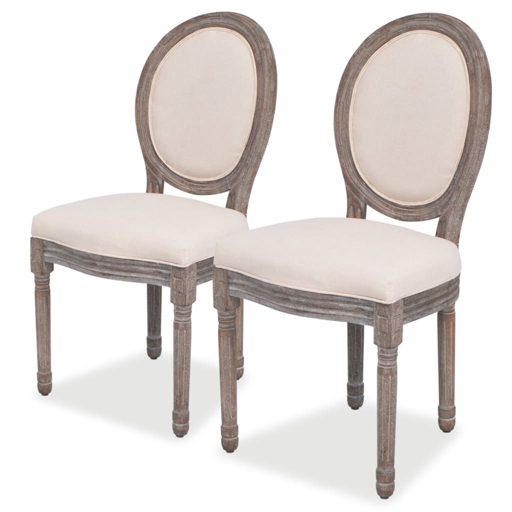 vidaXL Eetkamerstoelen 4 st stof crèmekleurig