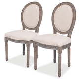 vidaXL Eetkamerstoelen 4 st stof crèmekleurig