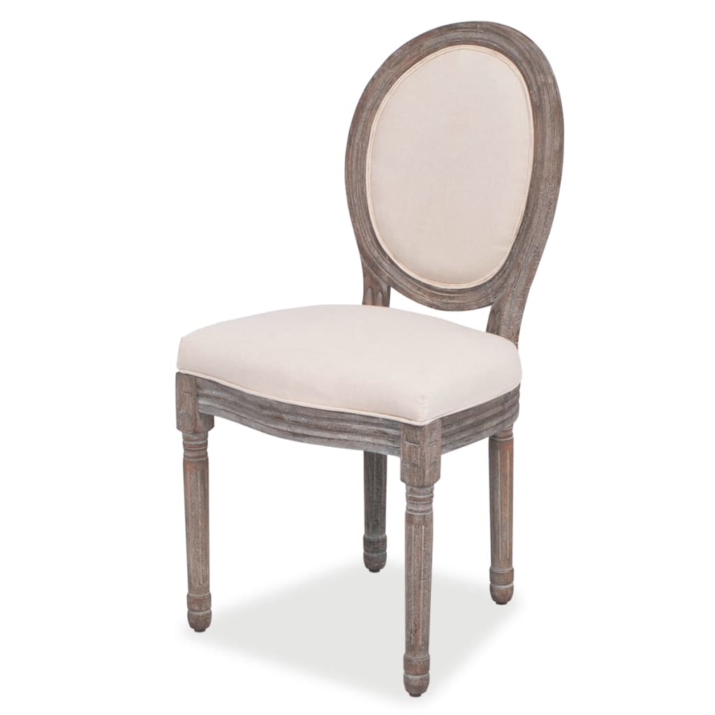 vidaXL Eetkamerstoelen 4 st stof crèmekleurig