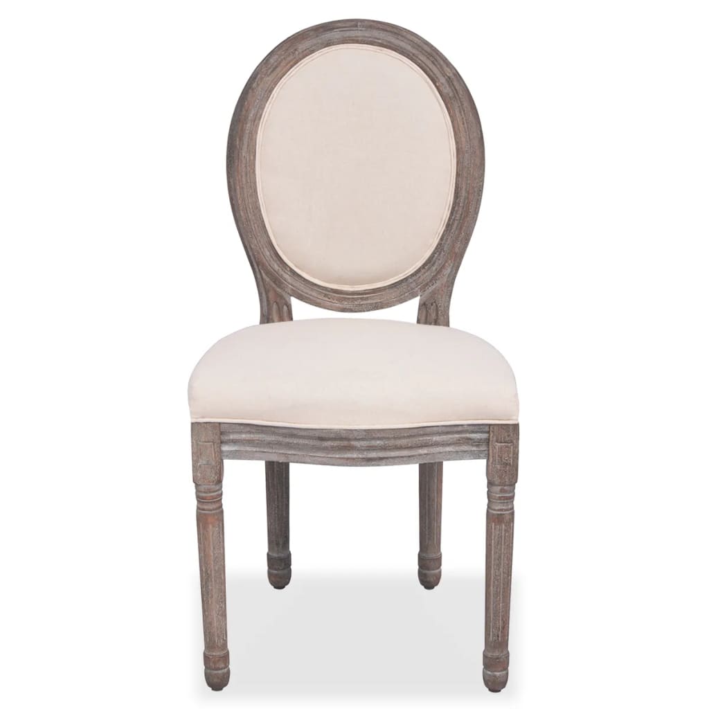 vidaXL Eetkamerstoelen 4 st stof crèmekleurig