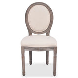 vidaXL Eetkamerstoelen 4 st stof crèmekleurig