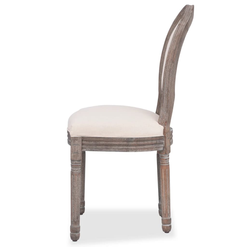 vidaXL Eetkamerstoelen 4 st stof crèmekleurig