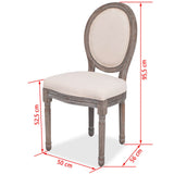 vidaXL Eetkamerstoelen 4 st stof crèmekleurig