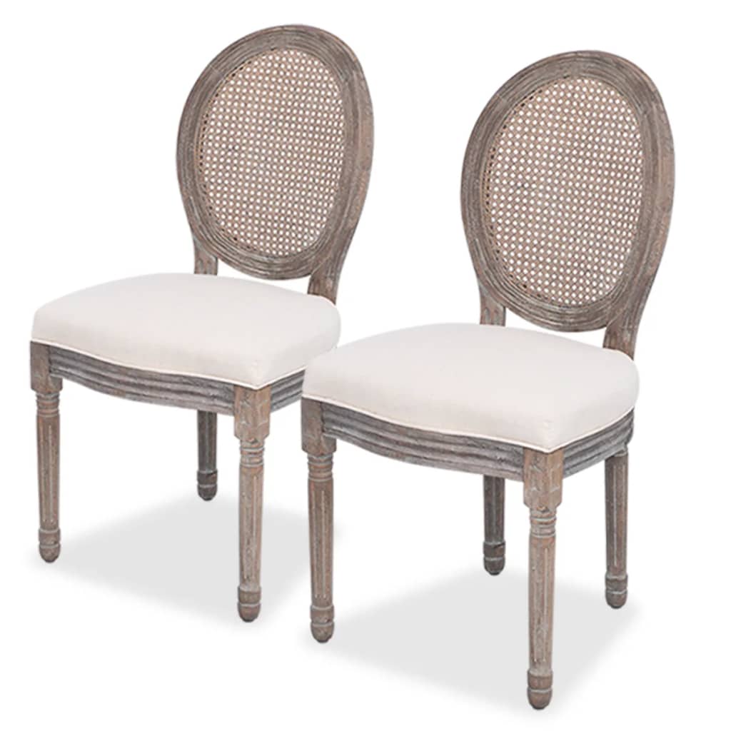 vidaXL Eetkamerstoelen 4 st stof crèmekleurig