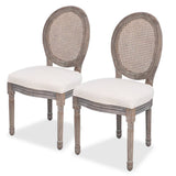 vidaXL Eetkamerstoelen 4 st stof crèmekleurig