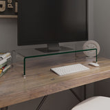 vidaXL TV-meubel/monitorverhoger transparant 60x25x11 cm glas