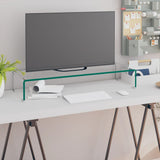 vidaXL TV-meubel/monitorverhoger transparant 60x25x11 cm glas