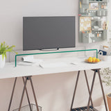 vidaXL TV-meubel/monitorverhoger transparant 60x25x11 cm glas