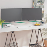 vidaXL TV-meubel/monitorverhoger transparant 60x25x11 cm glas