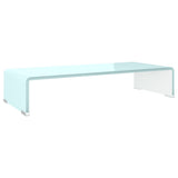 vidaXL TV-meubel/monitorverhoger transparant 60x25x11 cm glas