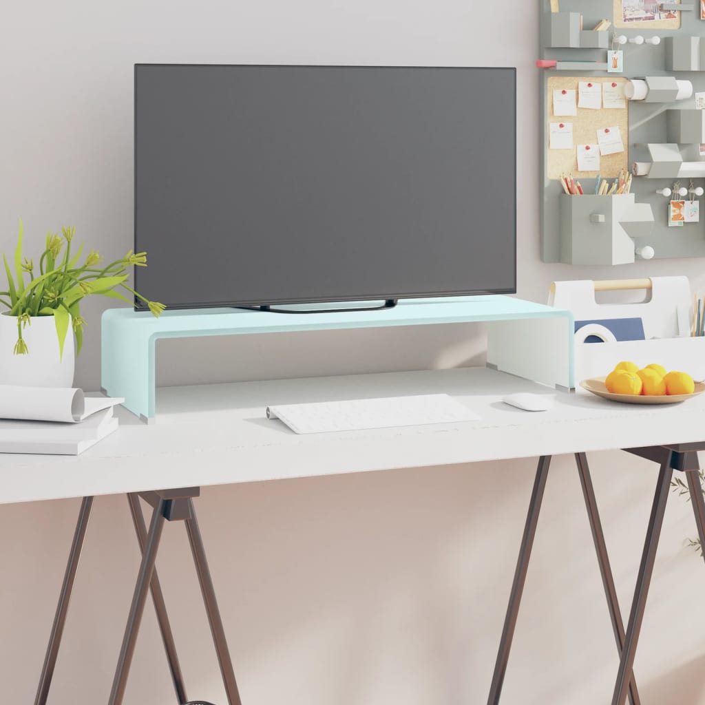 vidaXL TV-meubel/monitorverhoger transparant 60x25x11 cm glas