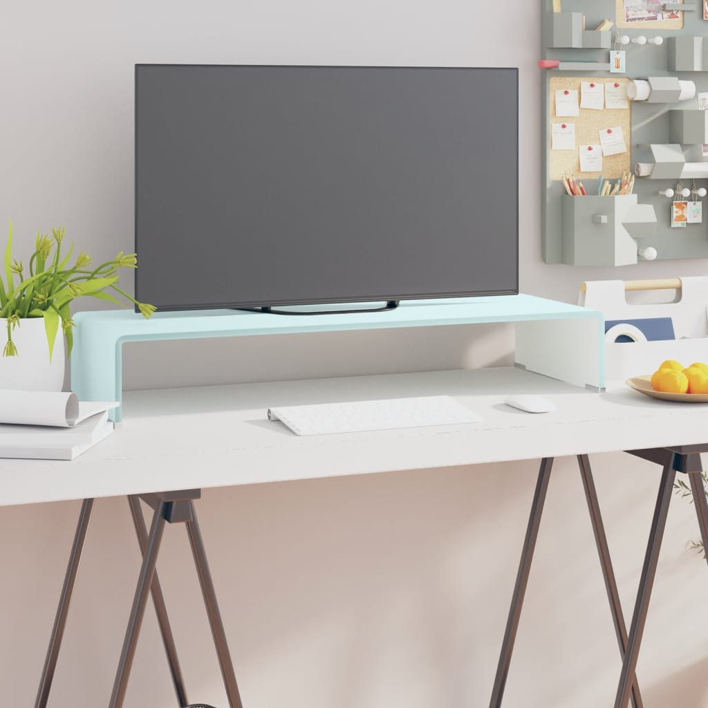 vidaXL TV-meubel/monitorverhoger transparant 60x25x11 cm glas