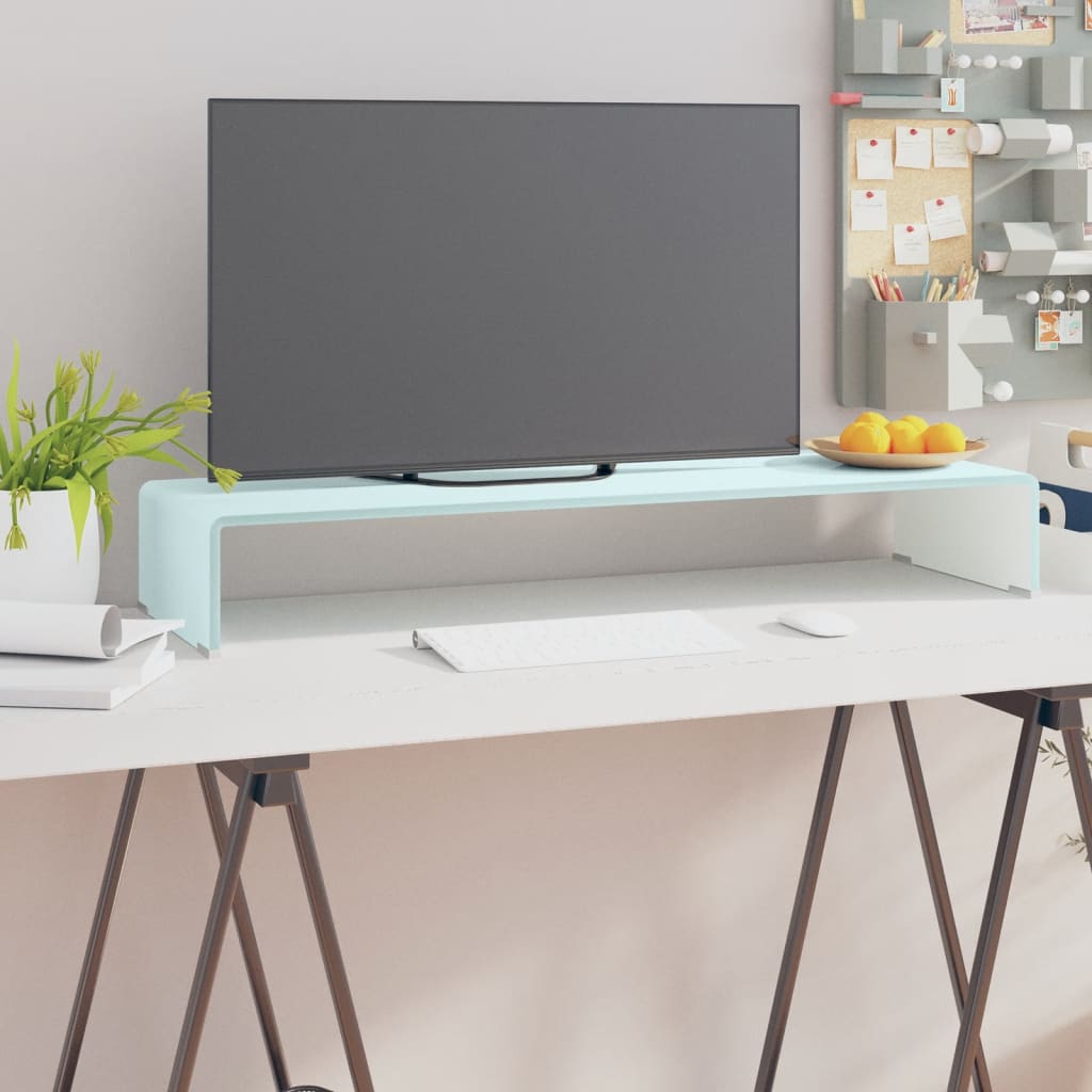 vidaXL TV-meubel/monitorverhoger transparant 60x25x11 cm glas
