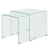 vidaXL Side Table Set 3-piece Transparent Tempered Glass