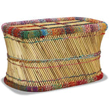 vidaXL Coffee Table with Chindi Details Bamboo Multicolored