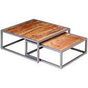 vidaXL 2-Piece Coffee Table Set Solid Acacia Wood