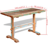 vidaXL Dining Table 110x55x78 cm Solid Reclaimed Wood