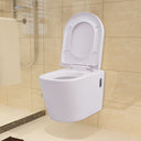 vidaXL Wall-hung toilet ceramic black