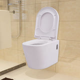 vidaXL Wall-hung toilet ceramic black