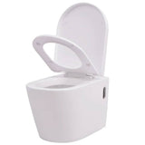 vidaXL Wall-hung toilet ceramic black