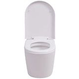 vidaXL Wall-hung toilet ceramic black