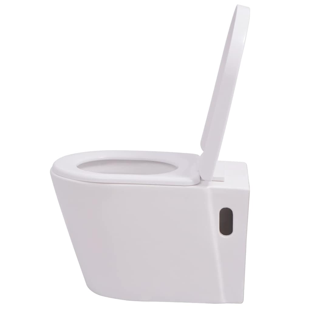 vidaXL Wall-hung toilet ceramic black