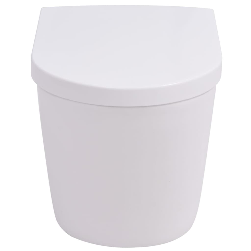 vidaXL Wall-hung toilet ceramic black