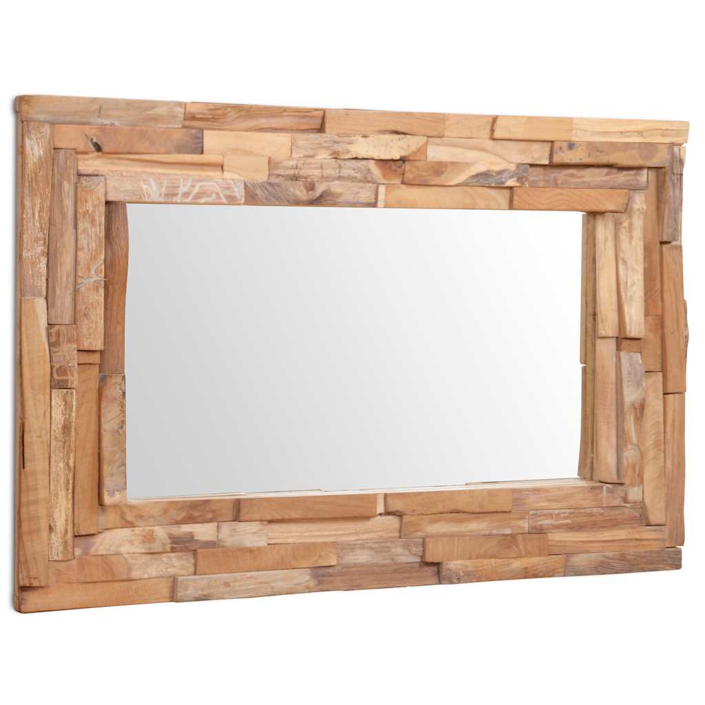 vidaXL Decorative mirror square 60x60 cm teak wood
