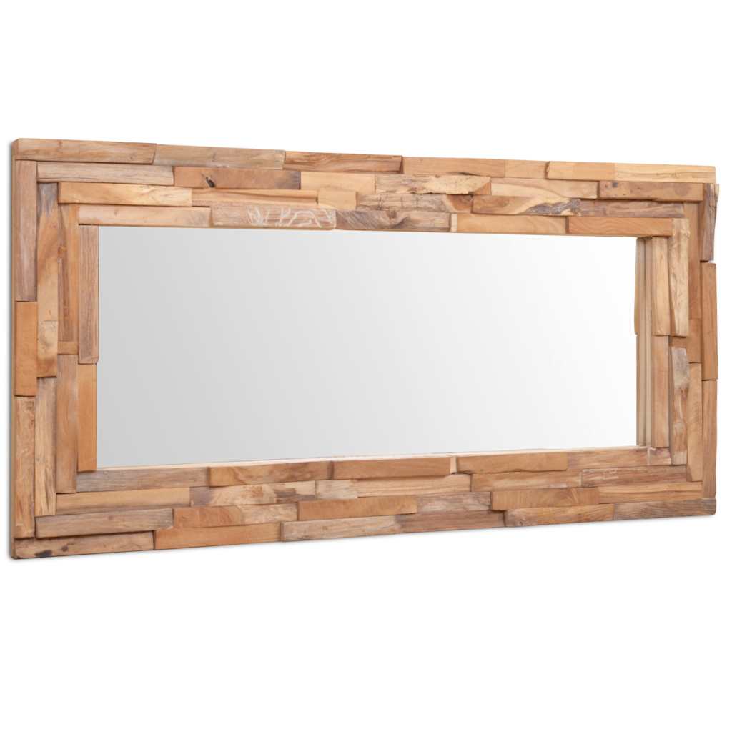 vidaXL Decorative mirror square 60x60 cm teak wood