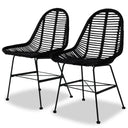 vidaXL Eetkamerstoelen 2 st natuurlijk rattan