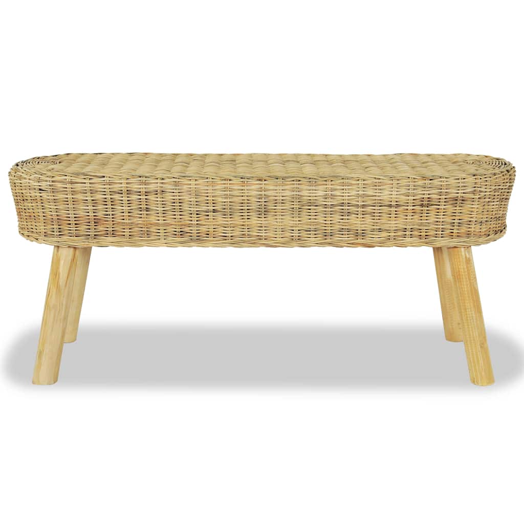 vidaXL Halbankje 110x35x45 cm natuurlijk rattan