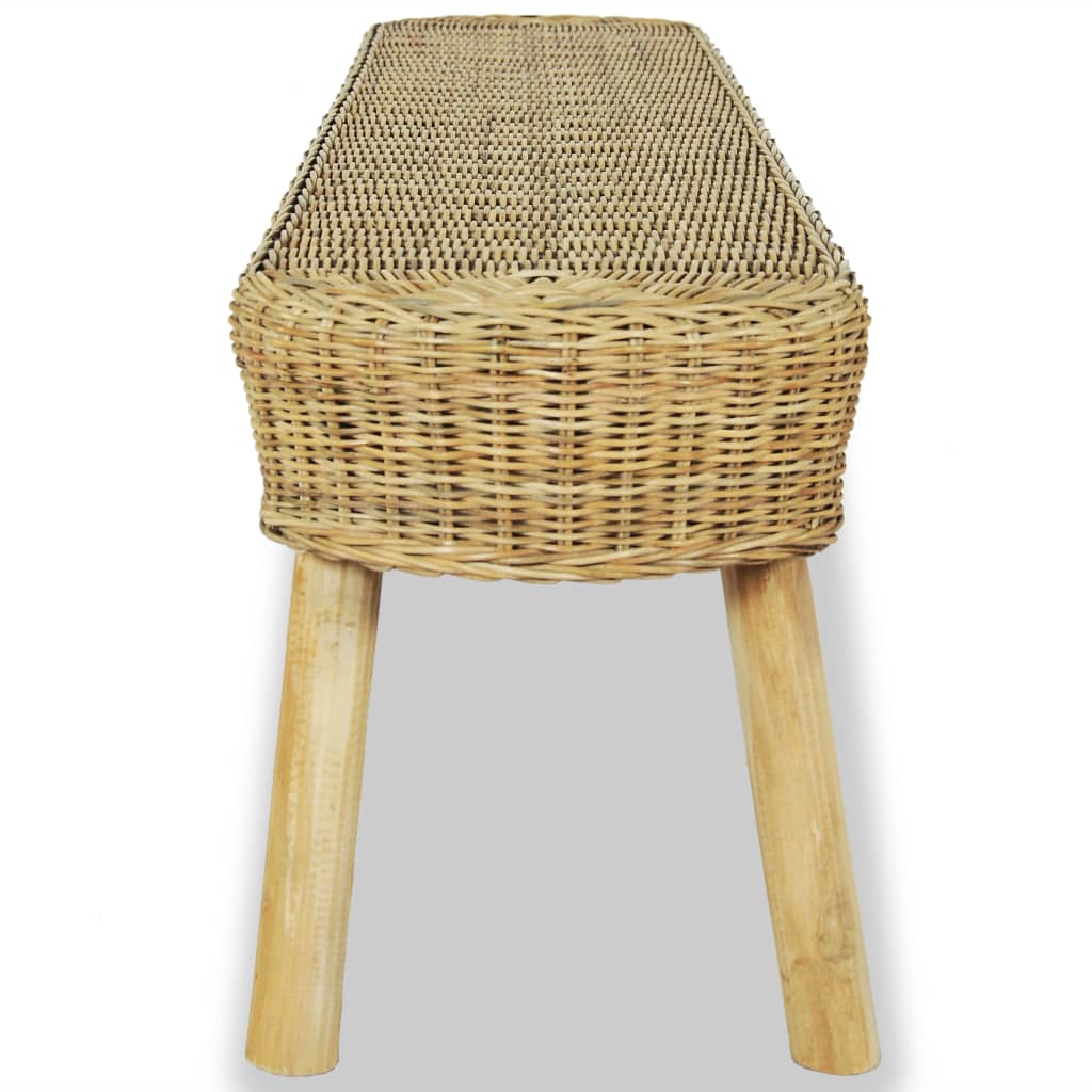 vidaXL Halbankje 110x35x45 cm natuurlijk rattan