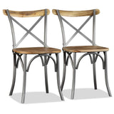 vidaXL Eetkamerstoelen 2 st massief mangohout
