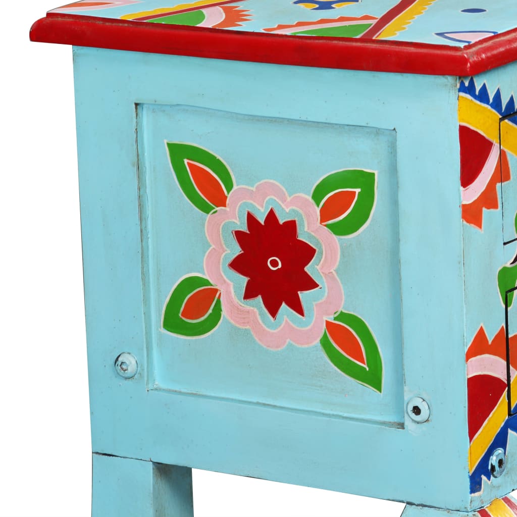 vidaXL Hand-Painted Console Table Solid Mango Wood Blue
