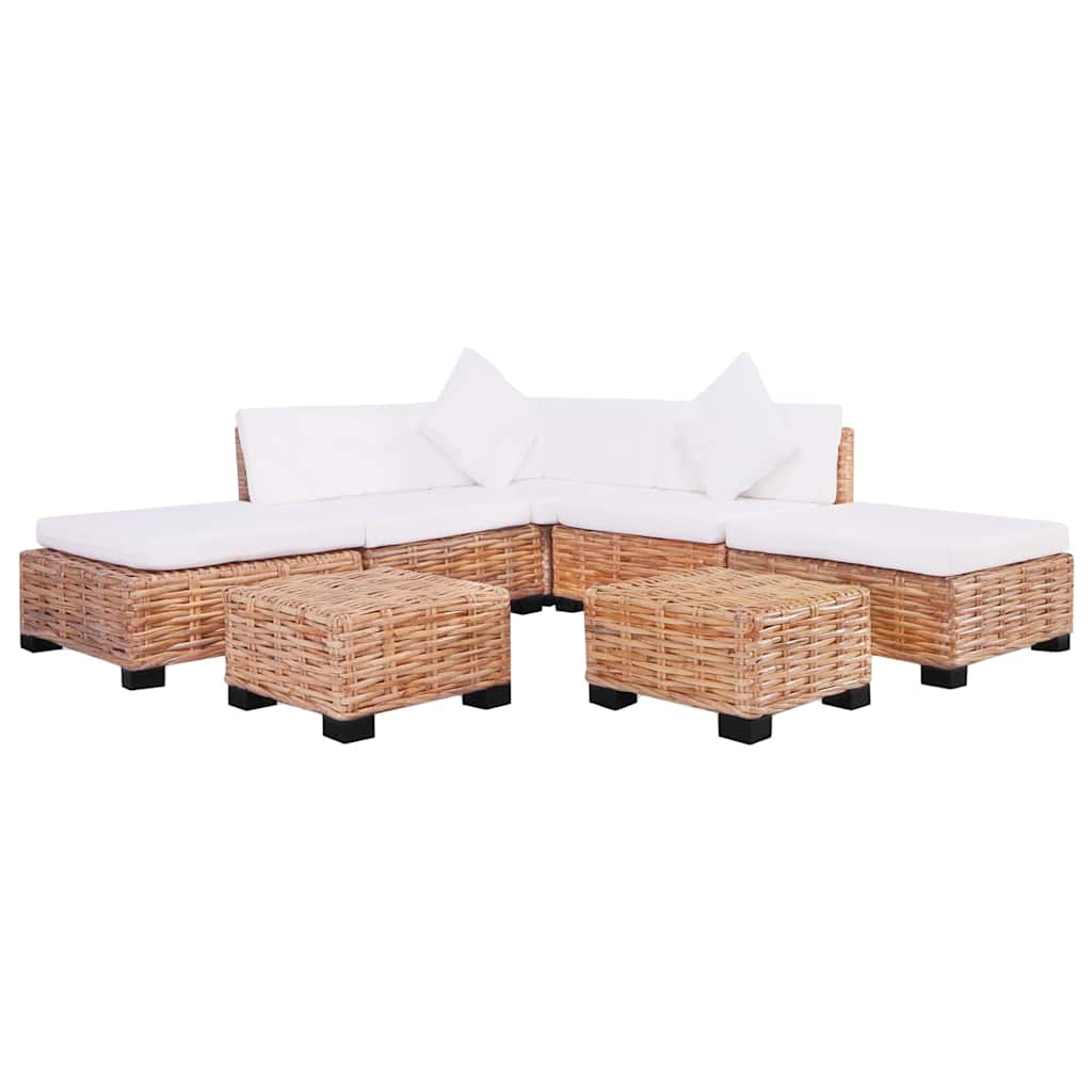 vidaXL Loungeset Natural Rattan 27-Piece