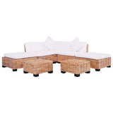 vidaXL Loungeset Natural Rattan 27-Piece