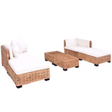 vidaXL Loungeset Natural Rattan 27-Piece