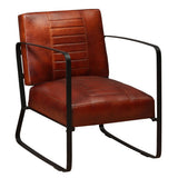 vidaXL Loungestoel echt leer bruin