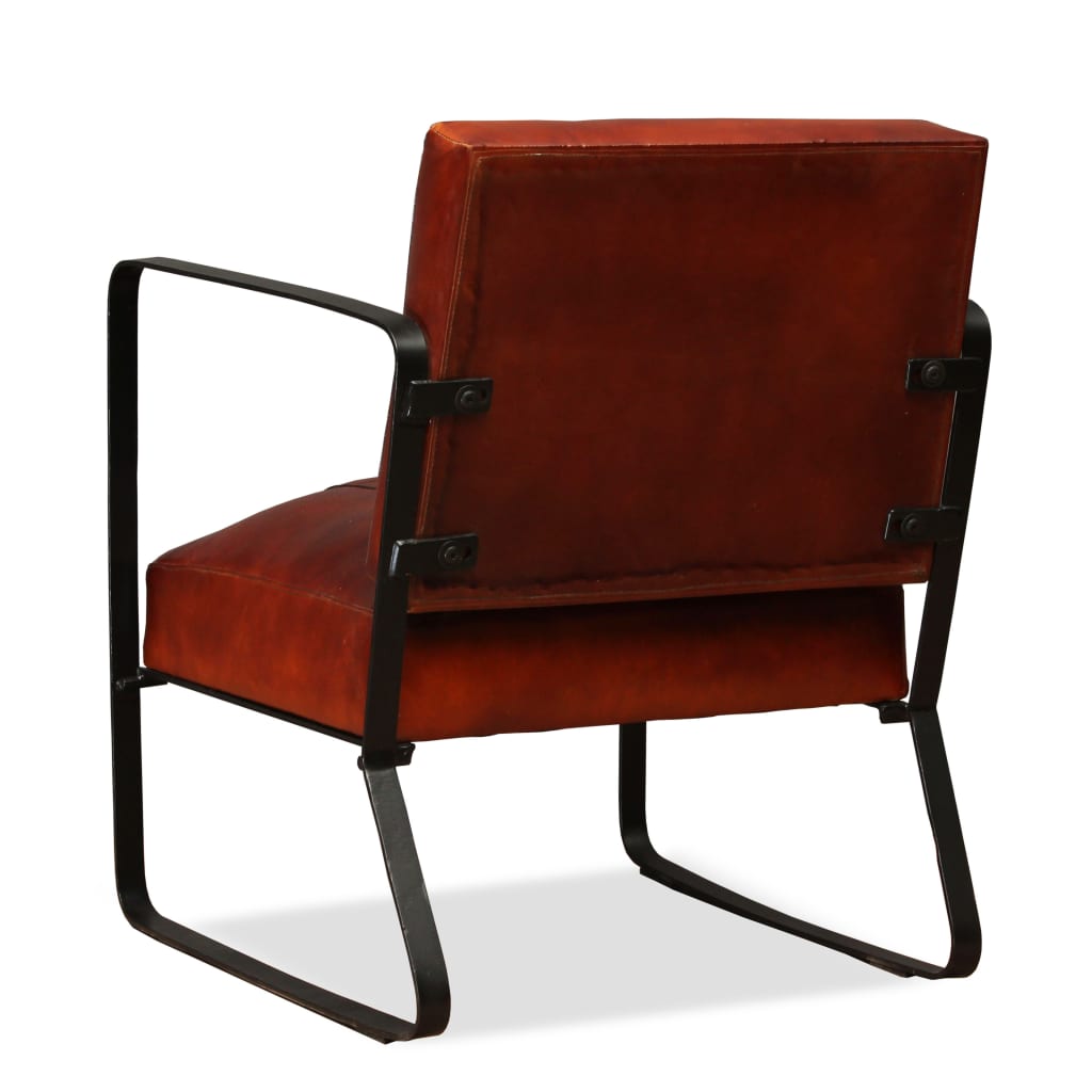 vidaXL Loungestoel echt leer bruin