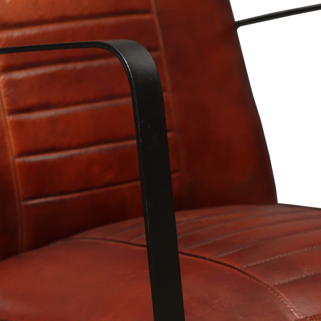 vidaXL Loungestoel echt leer bruin