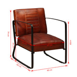 vidaXL Loungestoel echt leer bruin