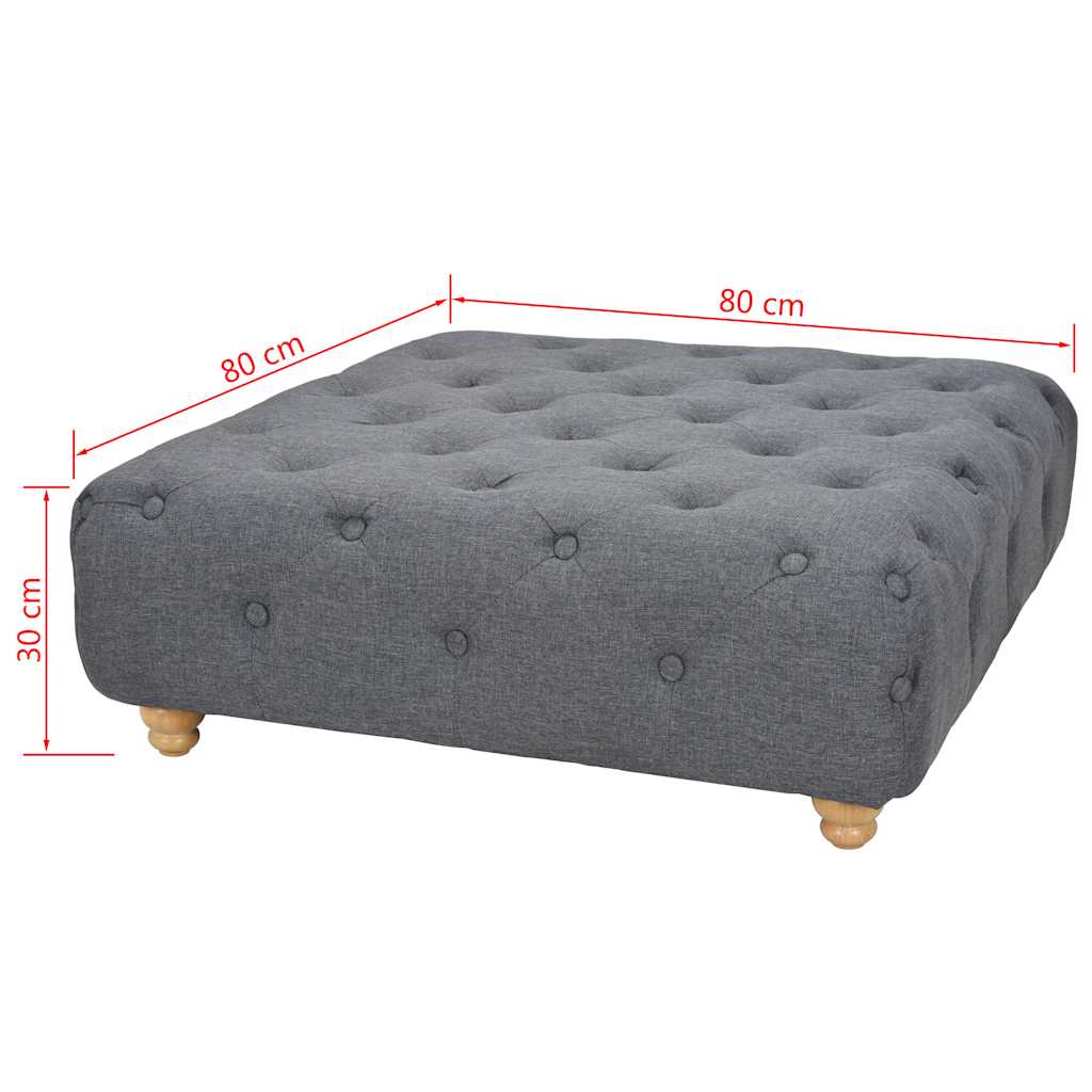 vidaXL Pouffe 80x80x30 cm fabric dark grey