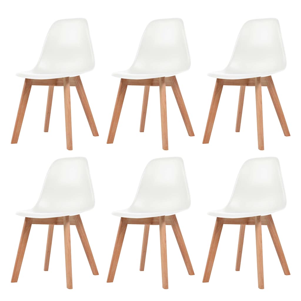 vidaXL Dining Chairs 6 pcs Plastic White