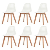 vidaXL Dining Chairs 6 pcs Plastic White