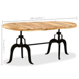 vidaXL Eettafel 180 cm massief mangohout en staal