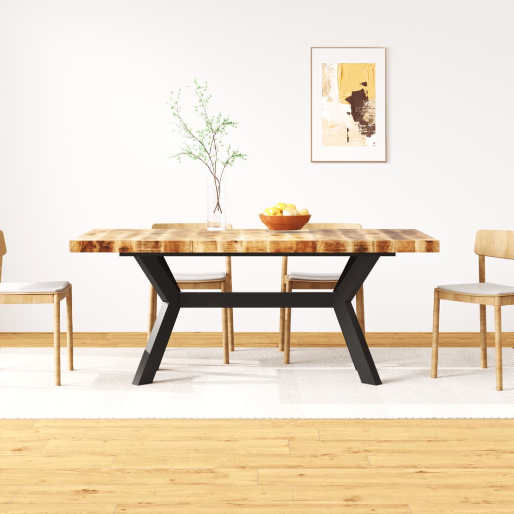 vidaXL Dining Table 180 cm Solid Reclaimed Wood and Steel Cross Legs