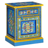 vidaXL Bedside Cabinet Hand-Painted Solid Mango Wood Turquoise