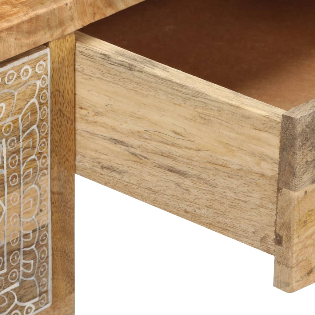 vidaXL Bureau 117x50x76 cm massief acaciahout en echt leer